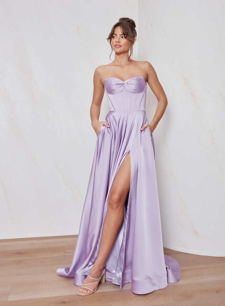 long sleeve formal wedding dress Long Wedding-Guest Dress with Long Sleeves main image 1